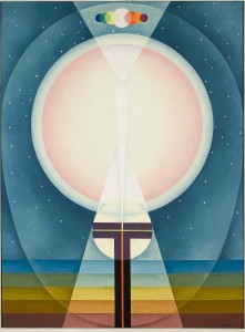 Emil Bisttram, "Oversoul," c.1941, oil on masonite, 36 x 27", Michael Rosenfield Gallery, New York